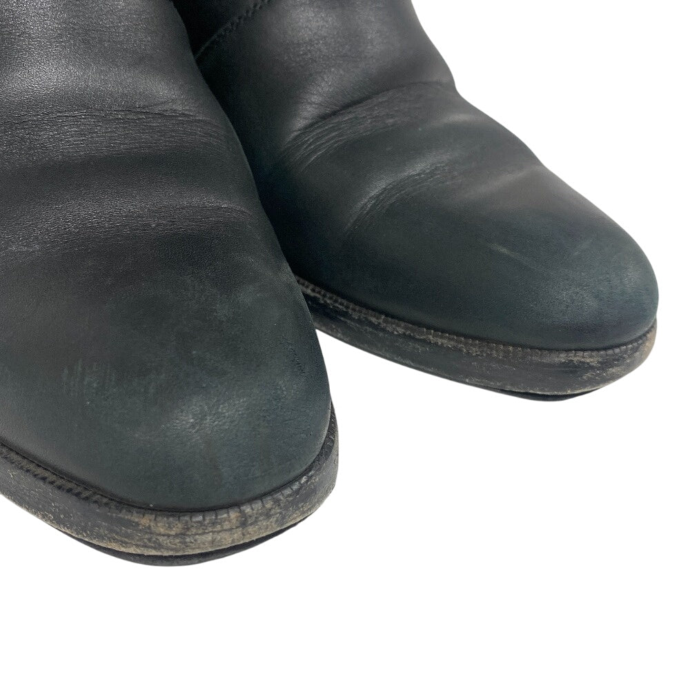 HERMES boots leather black frenchie Women 35 1/2 Used Authentic