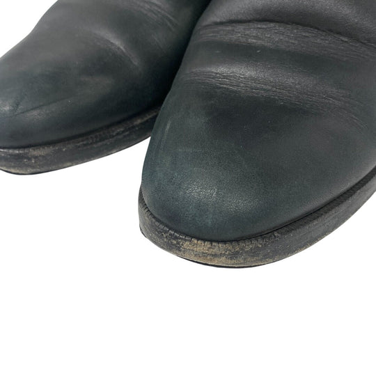 HERMES boots leather black frenchie Women 35 1/2 Used Authentic