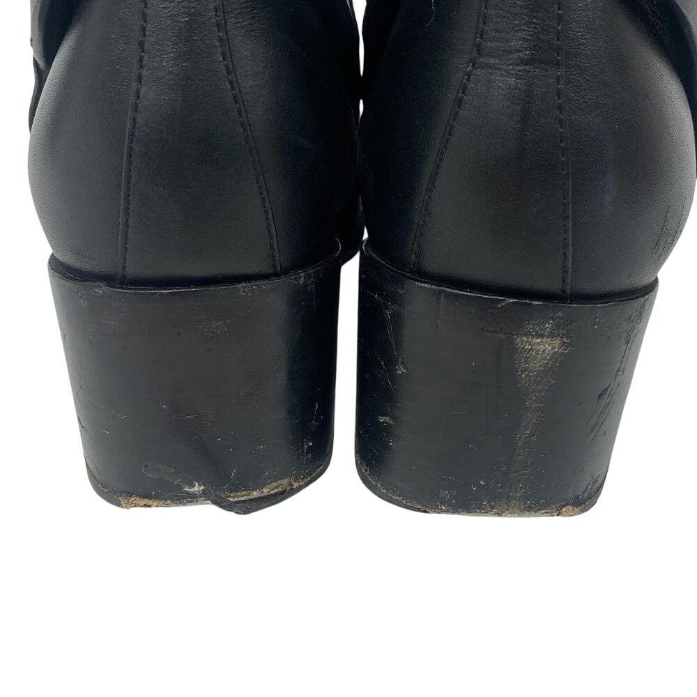 HERMES boots leather black frenchie Women 35 1/2 Used Authentic