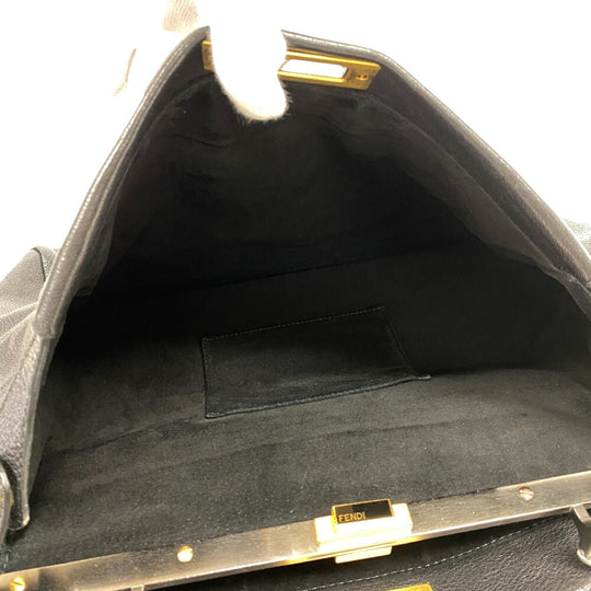 FENDI Handbag 8BN210 leather black Peekaboo Large Women Used Authentic