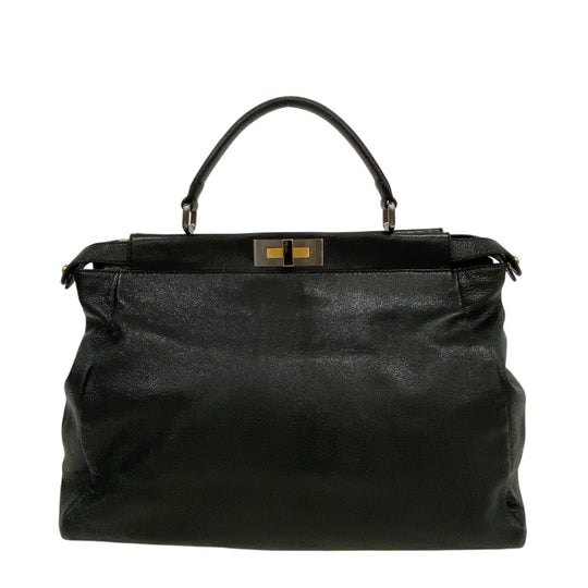 FENDI Handbag 8BN210 leather black Peekaboo Large Women Used Authentic