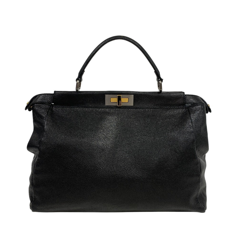 FENDI Handbag 8BN210 leather black Peekaboo Large Women Used Authentic
