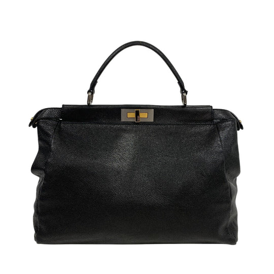 FENDI Handbag 8BN210 leather black Peekaboo Large Women Used Authentic