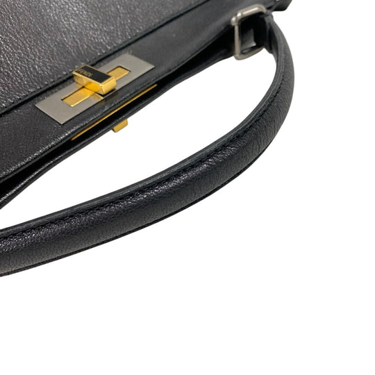 FENDI Handbag 8BN210 leather black Peekaboo Large Women Used Authentic