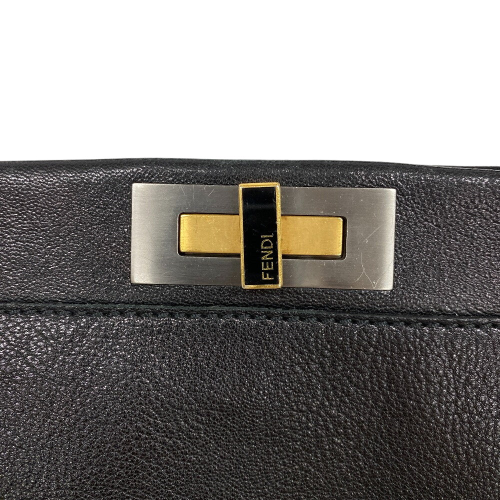 FENDI Handbag 8BN210 leather black Peekaboo Large Women Used Authentic