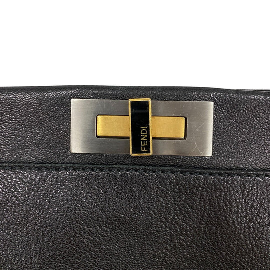 FENDI Handbag 8BN210 leather black Peekaboo Large Women Used Authentic