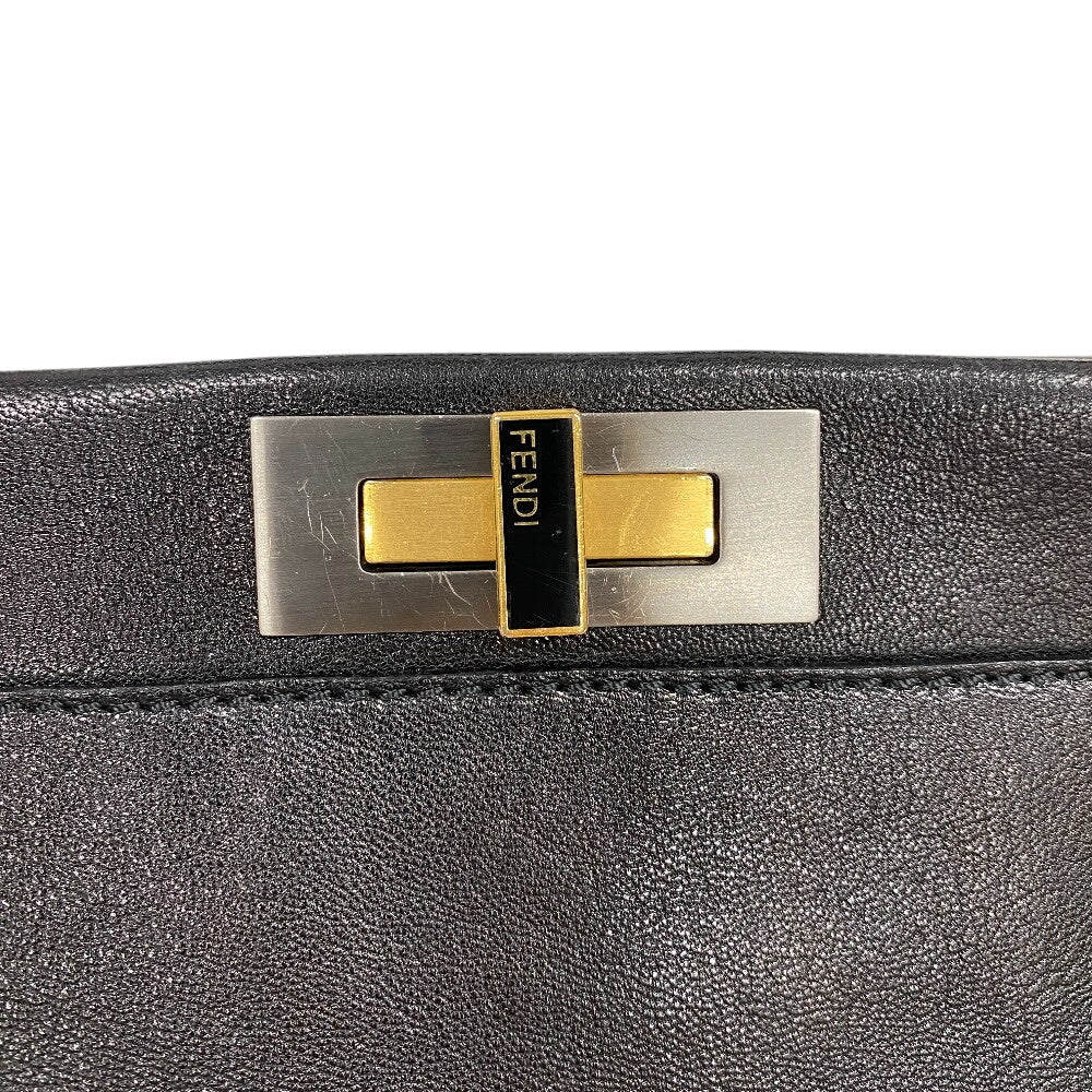 FENDI Handbag 8BN210 leather black Peekaboo Large Women Used Authentic