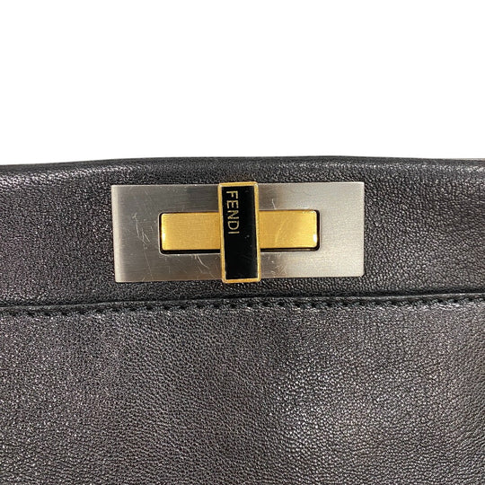 FENDI Handbag 8BN210 leather black Peekaboo Large Women Used Authentic