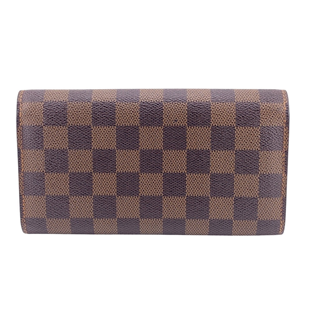 LOUIS VUITTON Long Wallet Purse N61725 leather Brown Damier Porto Monnaie Credit NM