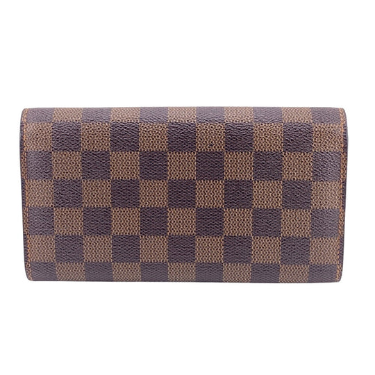 LOUIS VUITTON Long Wallet Purse N61725 leather Brown Damier Porto Monnaie Credit NM