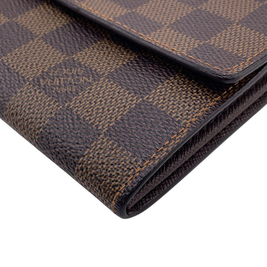 LOUIS VUITTON Long Wallet Purse N61725 leather Brown Damier Porto Monnaie Credit NM