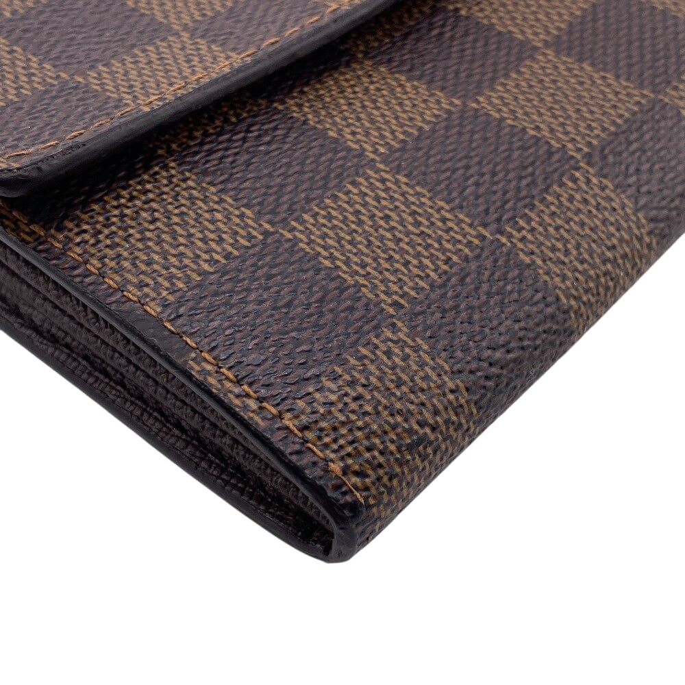 LOUIS VUITTON Long Wallet Purse N61725 leather Brown Damier Porto Monnaie Credit NM