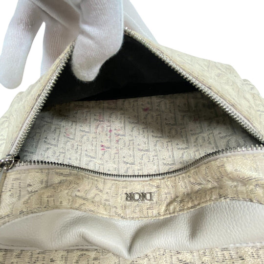 Christian Dior Backpack canvas beige Backpack Trotter Rider Oblique Women Used Authentic