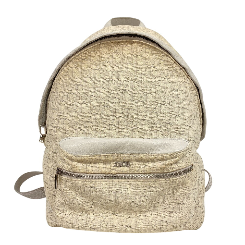 Christian Dior Backpack canvas beige Backpack Trotter Rider Oblique Women Used Authentic