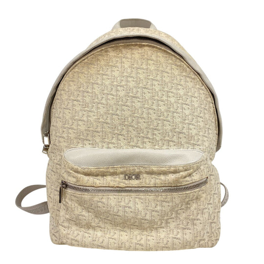 Christian Dior Backpack canvas beige Backpack Trotter Rider Oblique Women Used Authentic