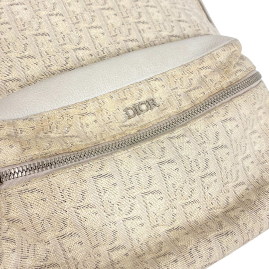 Christian Dior Backpack canvas beige Backpack Trotter Rider Oblique Women Used Authentic