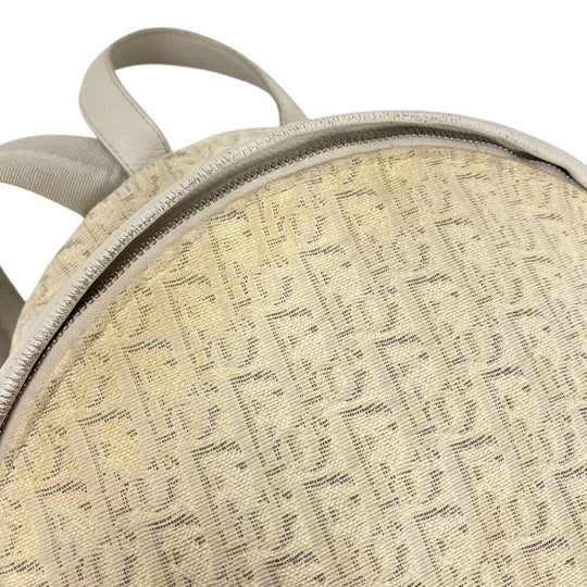 Christian Dior Backpack canvas beige Backpack Trotter Rider Oblique Women Used Authentic