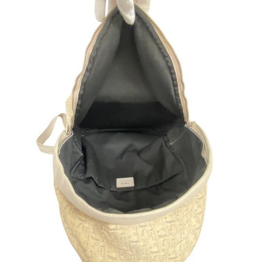 Christian Dior Backpack canvas beige Backpack Trotter Rider Oblique Women Used Authentic