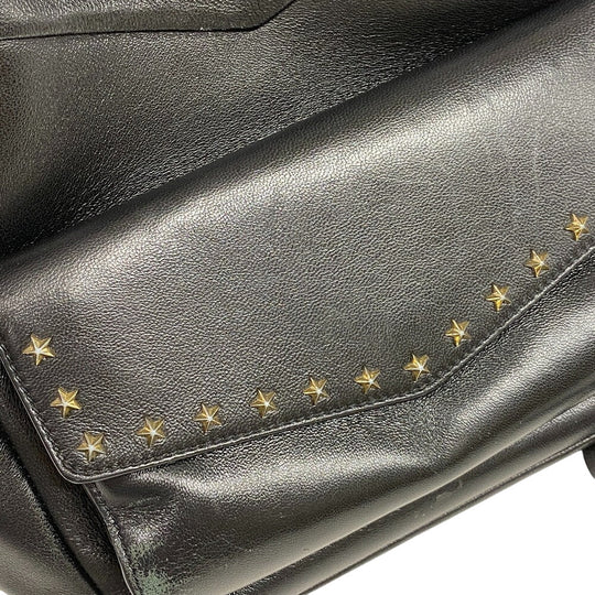 JIMMY CHOO Backpack leather black Backpack Star studs Women Used Authentic