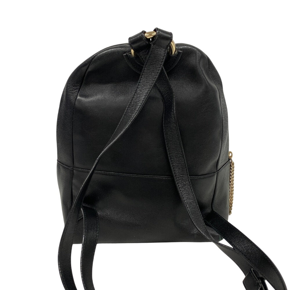 JIMMY CHOO Backpack leather black Backpack Star studs Women Used Authentic