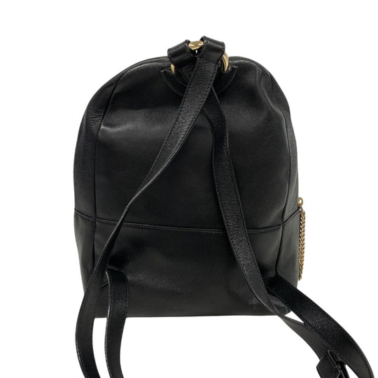 JIMMY CHOO Backpack leather black Backpack Star studs Women Used Authentic