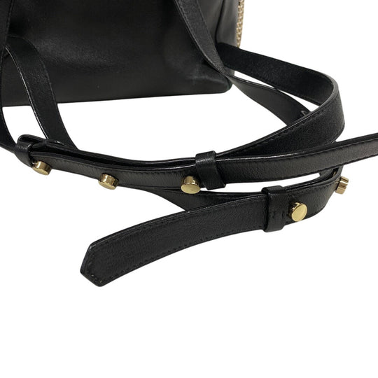 JIMMY CHOO Backpack leather black Backpack Star studs Women Used Authentic