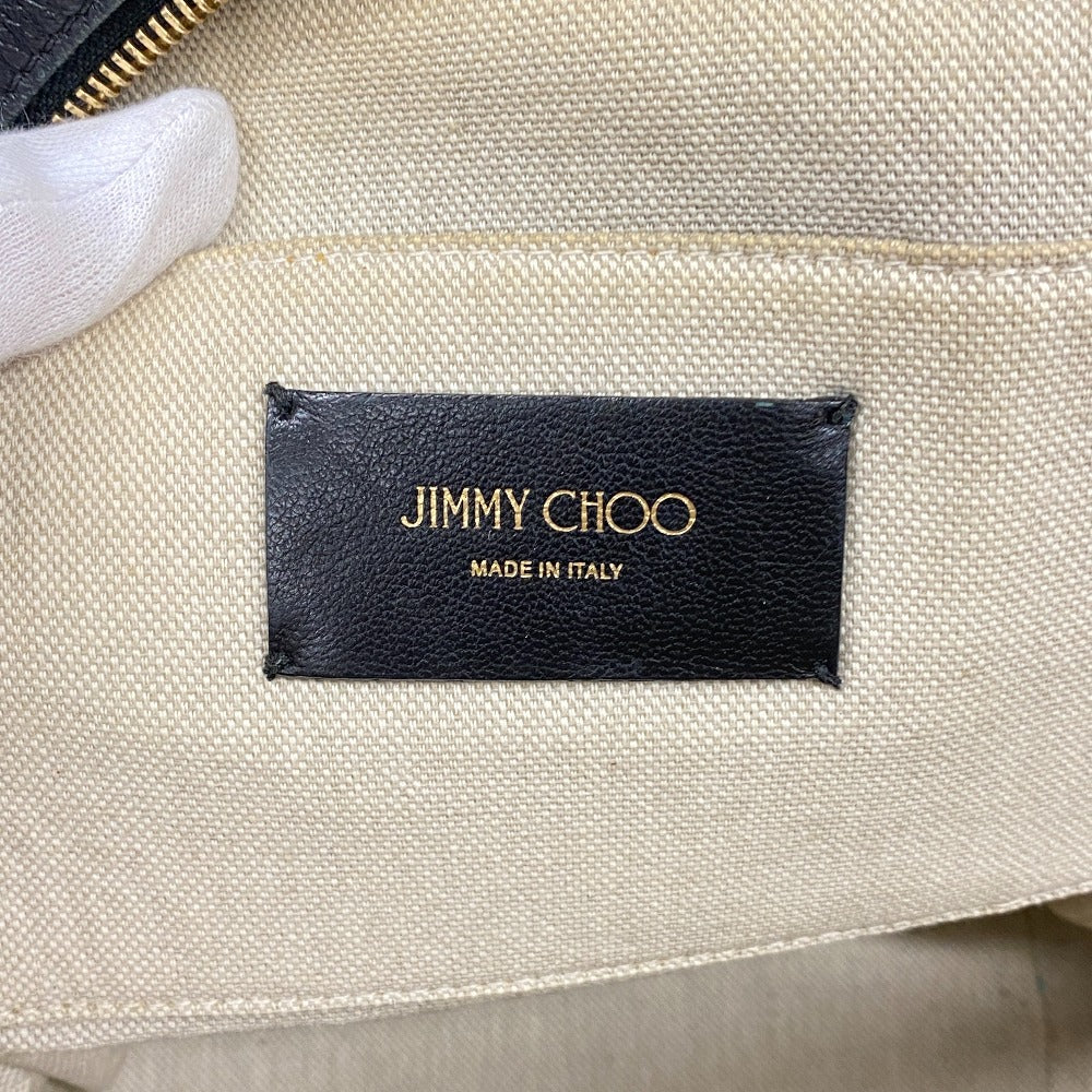 JIMMY CHOO Backpack leather black Backpack Star studs Women Used Authentic
