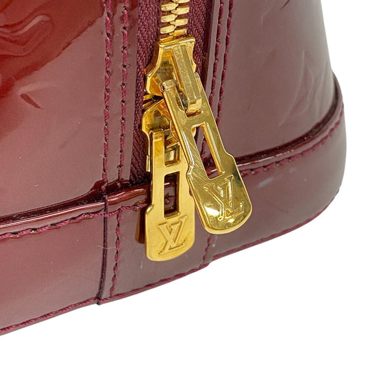LOUIS VUITTON Handbag M91691 Vernis wine-red Monogram Vernis Alma PM Women Used Authentic