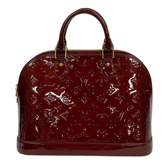 LOUIS VUITTON Handbag M91691 Vernis wine-red Monogram Vernis Alma PM Women Used Authentic