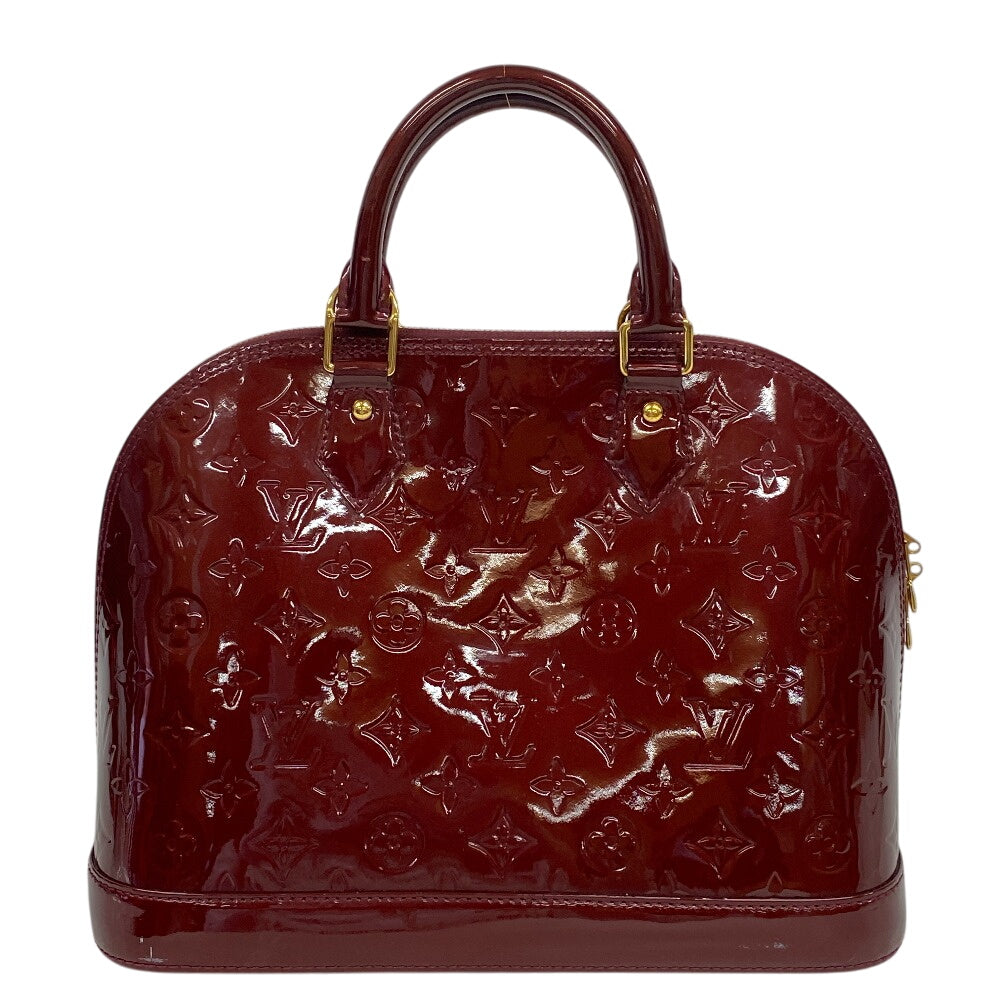 LOUIS VUITTON Handbag M91691 Vernis wine-red Monogram Vernis Alma PM Women Used Authentic