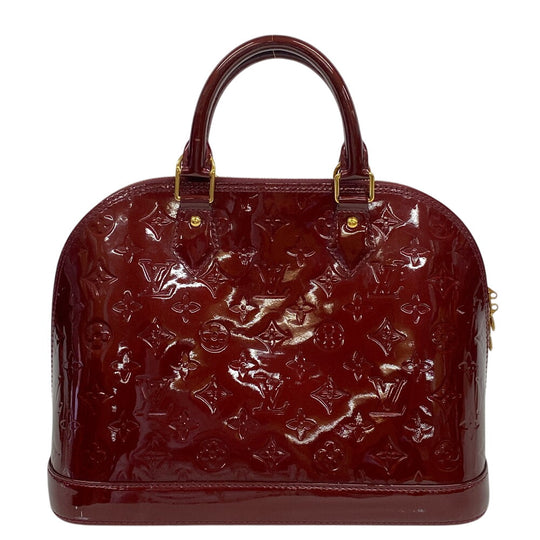 LOUIS VUITTON Handbag M91691 Vernis wine-red Monogram Vernis Alma PM Women Used Authentic