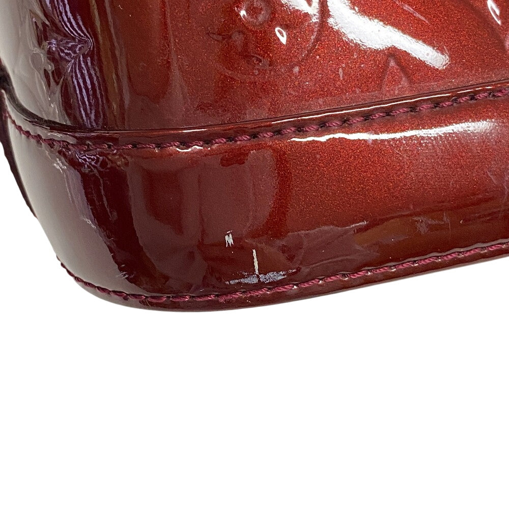 LOUIS VUITTON Handbag M91691 Vernis wine-red Monogram Vernis Alma PM Women Used Authentic