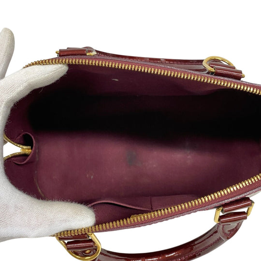 LOUIS VUITTON Handbag M91691 Vernis wine-red Monogram Vernis Alma PM Women Used Authentic