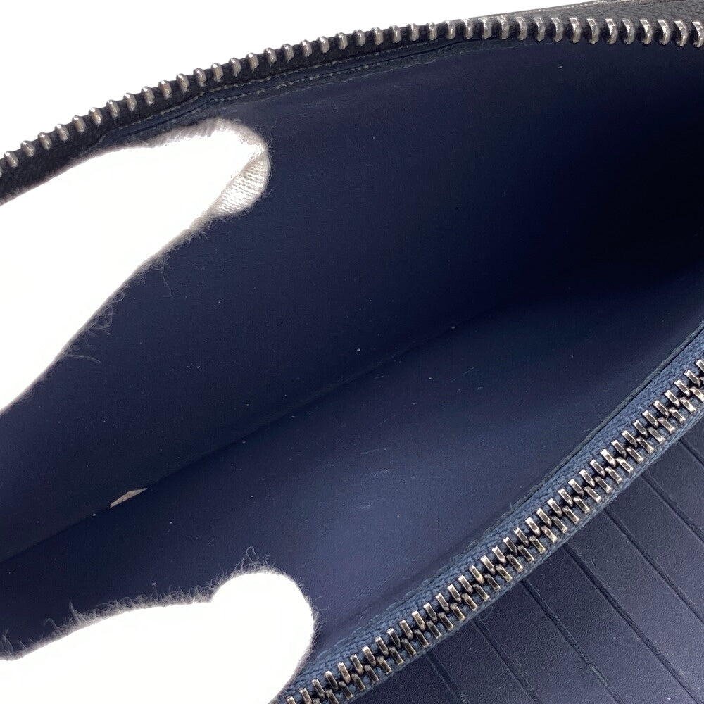 LOUIS VUITTON Long Wallet Purse M80423 leather Navy Zippy wallet Monogram Vertical mens Used Authentic