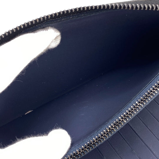 LOUIS VUITTON Long Wallet Purse M80423 leather Navy Zippy wallet Monogram Vertical mens Used Authentic
