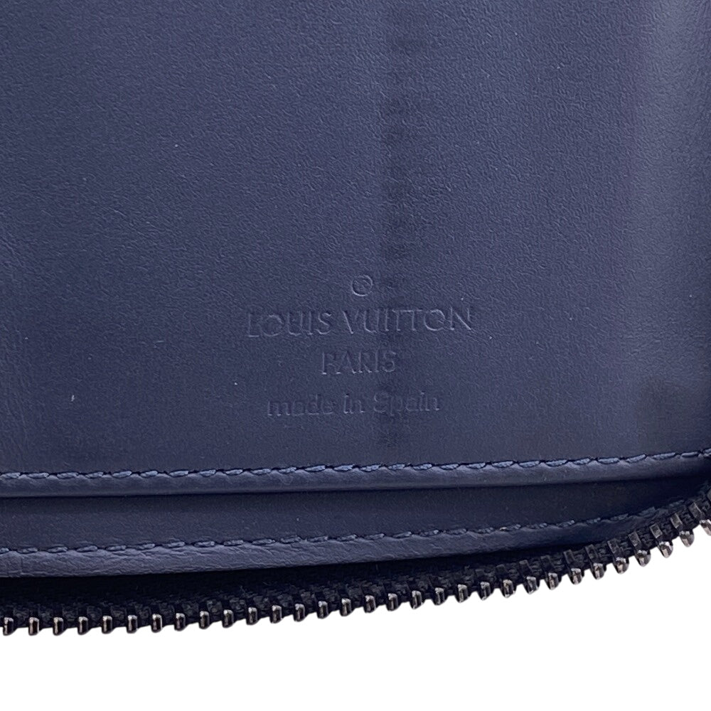 LOUIS VUITTON Long Wallet Purse M80423 leather Navy Zippy wallet Monogram Vertical mens Used Authentic