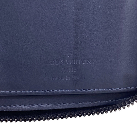 LOUIS VUITTON Long Wallet Purse M80423 leather Navy Zippy wallet Monogram Vertical mens Used Authentic