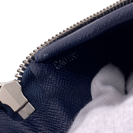 LOUIS VUITTON Long Wallet Purse M30510 leather Navy Taiga Zippy Wallet Vertical mens Used Authentic