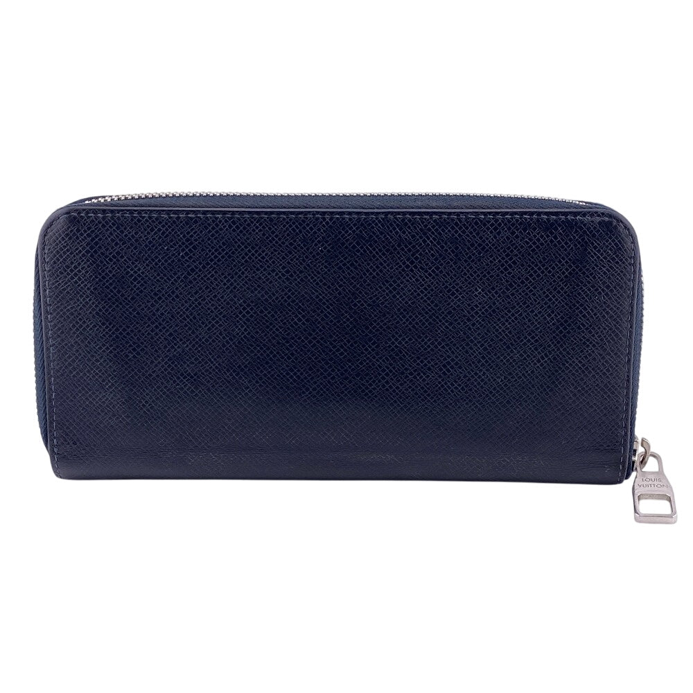 LOUIS VUITTON Long Wallet Purse M30510 leather Navy Taiga Zippy Wallet Vertical mens Used Authentic