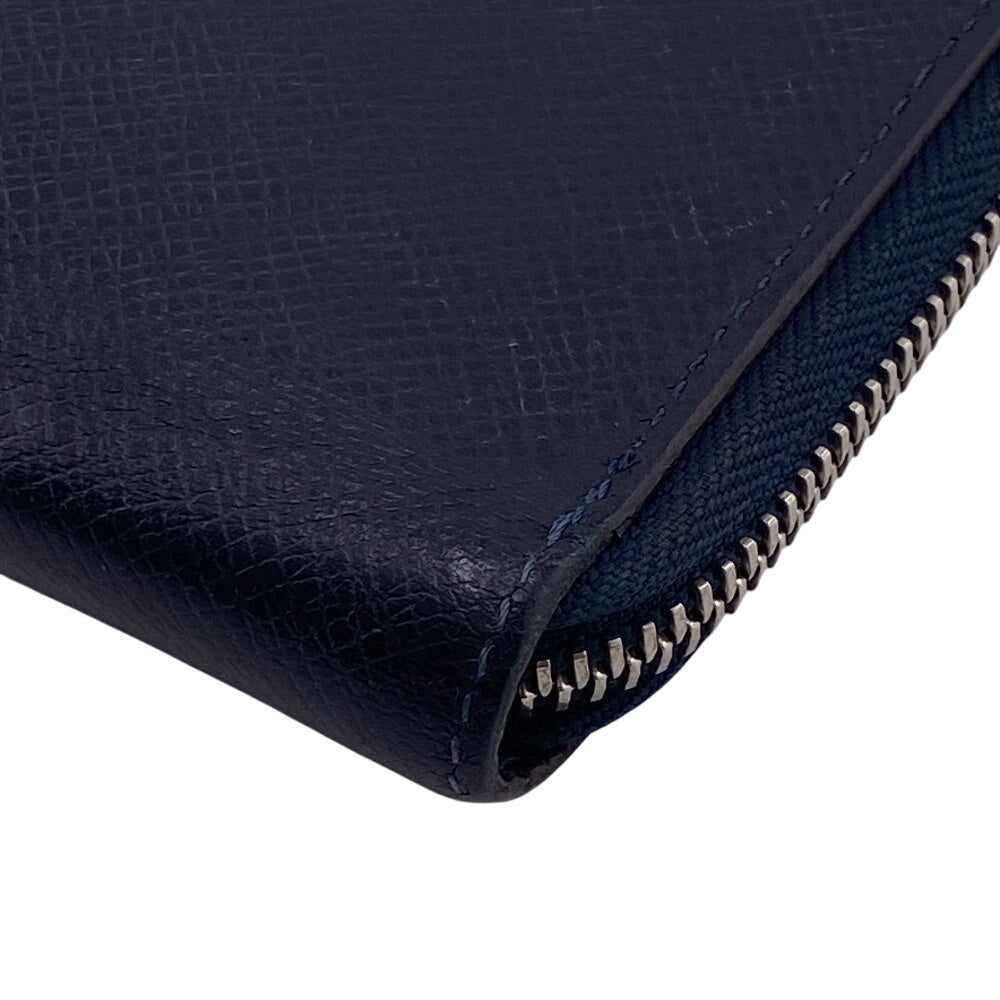 LOUIS VUITTON Long Wallet Purse M30510 leather Navy Taiga Zippy Wallet Vertical mens Used Authentic