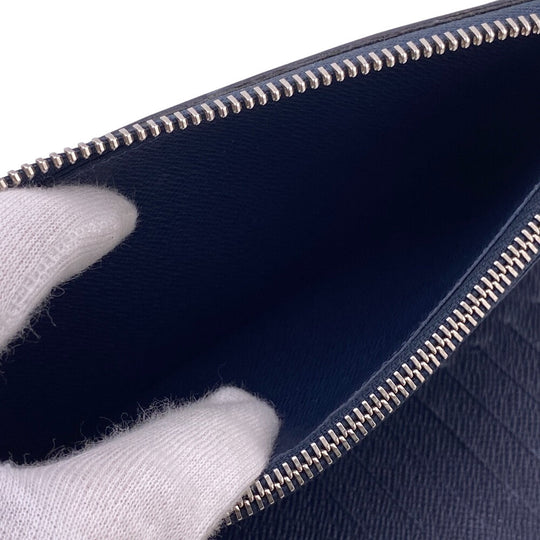 LOUIS VUITTON Long Wallet Purse M30510 leather Navy Taiga Zippy Wallet Vertical mens Used Authentic