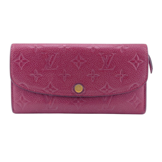 LOUIS VUITTON Long Wallet Purse M62015 leather wine-red Portefeuille Monogram Ann Platt Emily Women Used Authentic