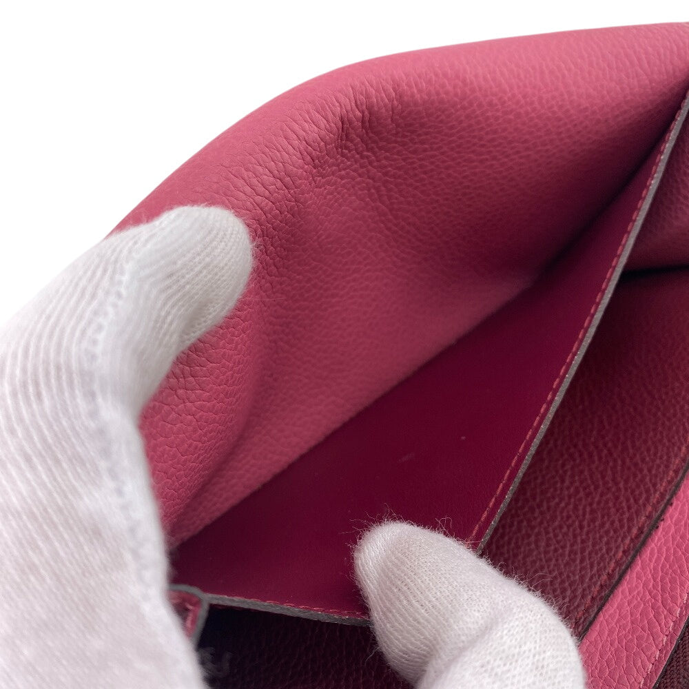 LOUIS VUITTON Long Wallet Purse M62015 leather wine-red Portefeuille Monogram Ann Platt Emily Women Used Authentic