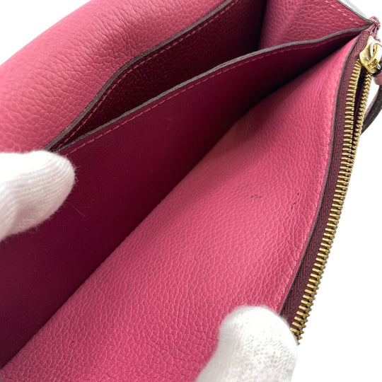 LOUIS VUITTON Long Wallet Purse M62015 leather wine-red Portefeuille Monogram Ann Platt Emily Women Used Authentic