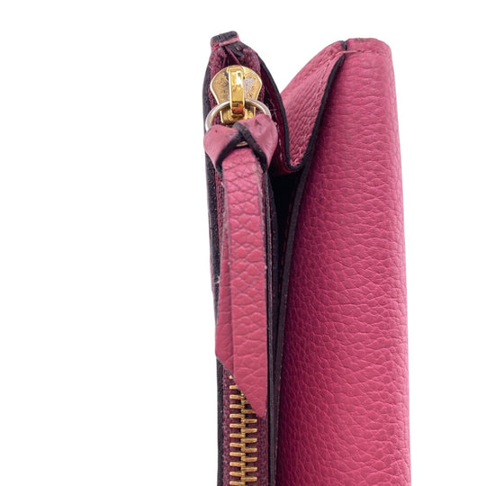 LOUIS VUITTON Long Wallet Purse M62015 leather wine-red Portefeuille Monogram Ann Platt Emily Women Used Authentic