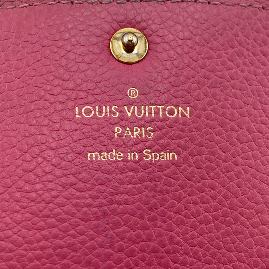 LOUIS VUITTON Long Wallet Purse M62015 leather wine-red Portefeuille Monogram Ann Platt Emily Women Used Authentic