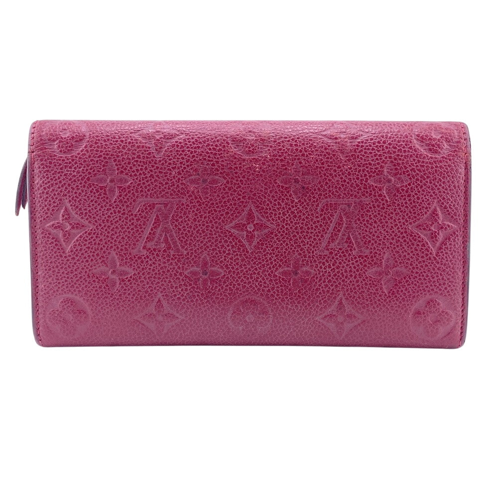 LOUIS VUITTON Long Wallet Purse M62015 leather wine-red Portefeuille Monogram Ann Platt Emily Women Used Authentic