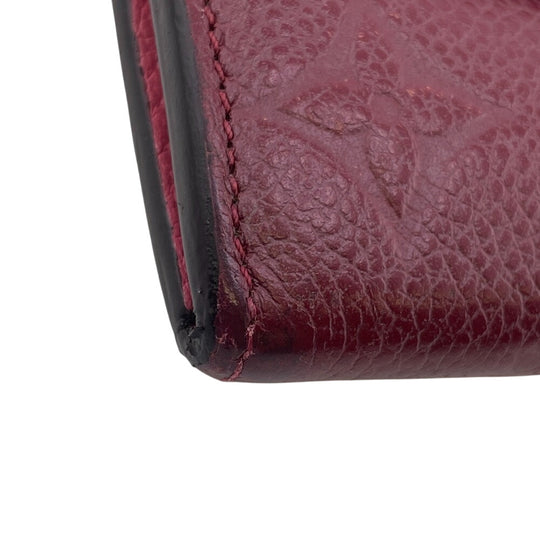 LOUIS VUITTON Long Wallet Purse M62015 leather wine-red Portefeuille Monogram Ann Platt Emily Women Used Authentic