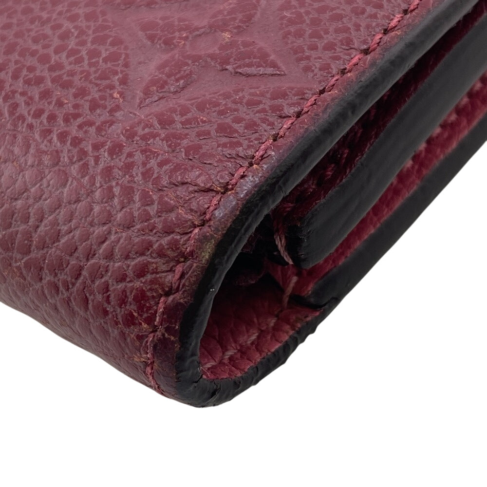 LOUIS VUITTON Long Wallet Purse M62015 leather wine-red Portefeuille Monogram Ann Platt Emily Women Used Authentic