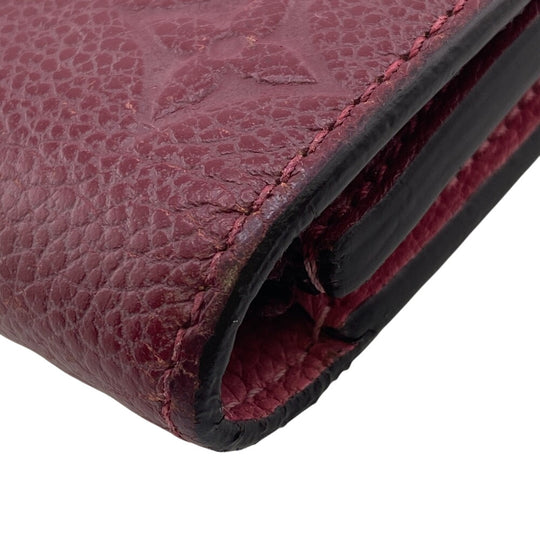 LOUIS VUITTON Long Wallet Purse M62015 leather wine-red Portefeuille Monogram Ann Platt Emily Women Used Authentic